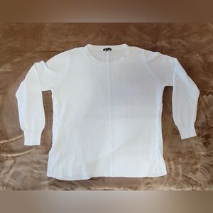 Aris White Button-Side Sweater